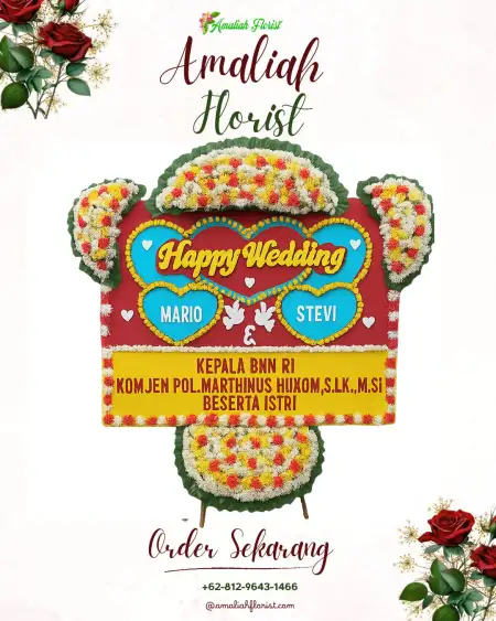 Papan Bunga Pernikahan Kedopok